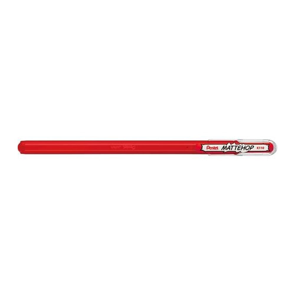Pluma de gel Pentel Mattehop roja acabado mate