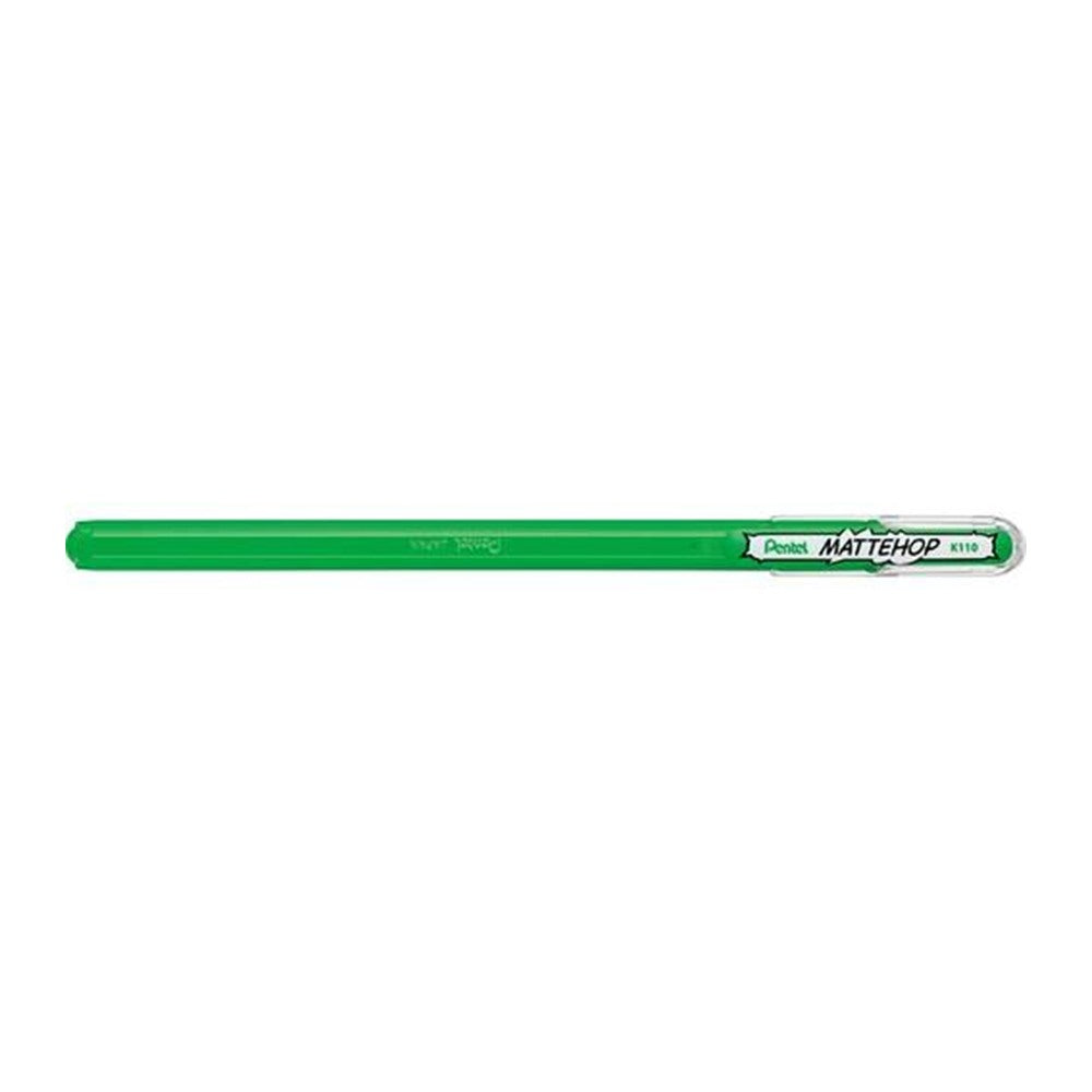 Pluma de gel Pentel Mattehop verde acabado mate