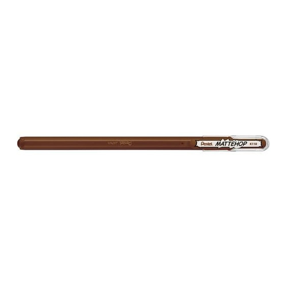 Pluma de gel Pentel Mattehop café acabado mate