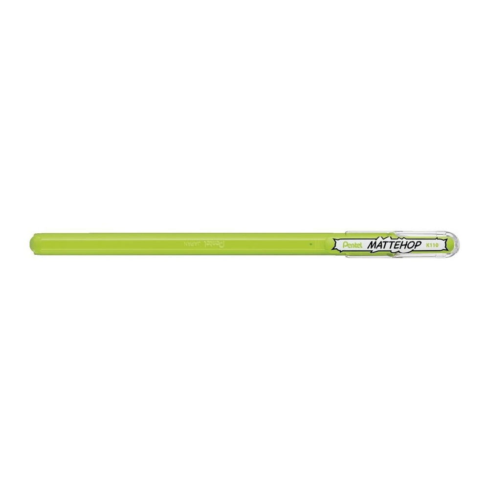 Pluma de gel Pentel Mattehop amarillo verde acabado mate
