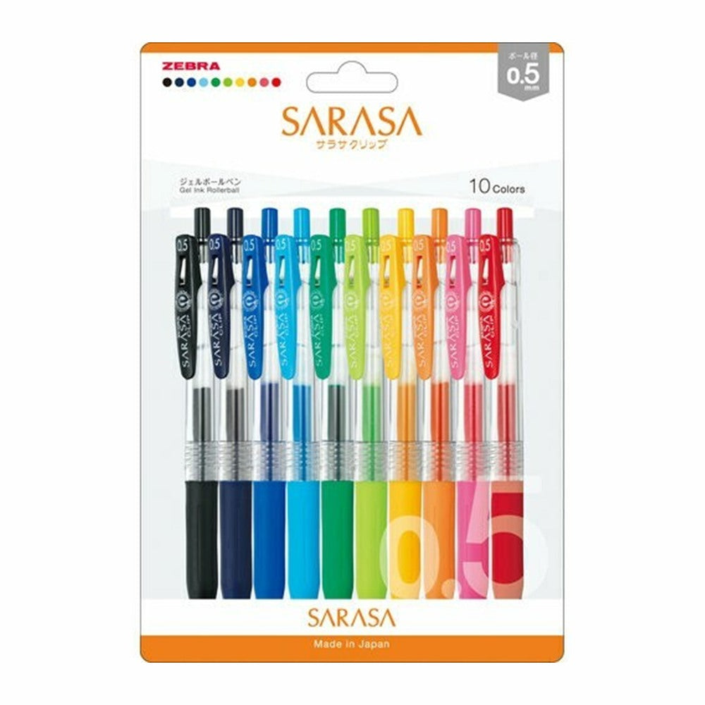Paquete de 10 plumas de gel Zebra Sarasa Clip 0.5 mm