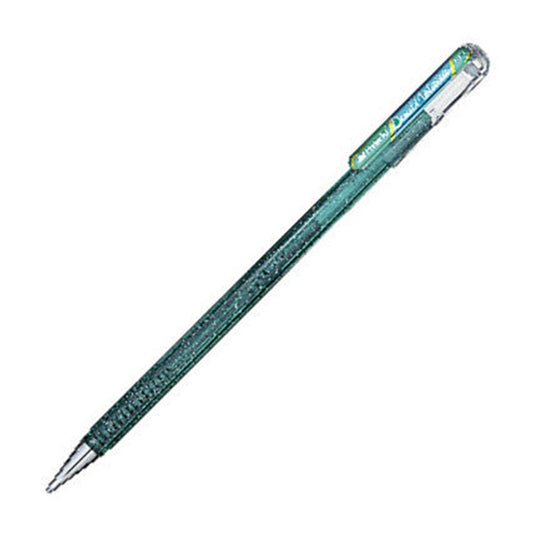 Pluma de gel Pentel Dual Metallic verde con azul metálico