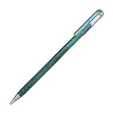 Pluma de gel Pentel Dual Metallic verde con azul metálico