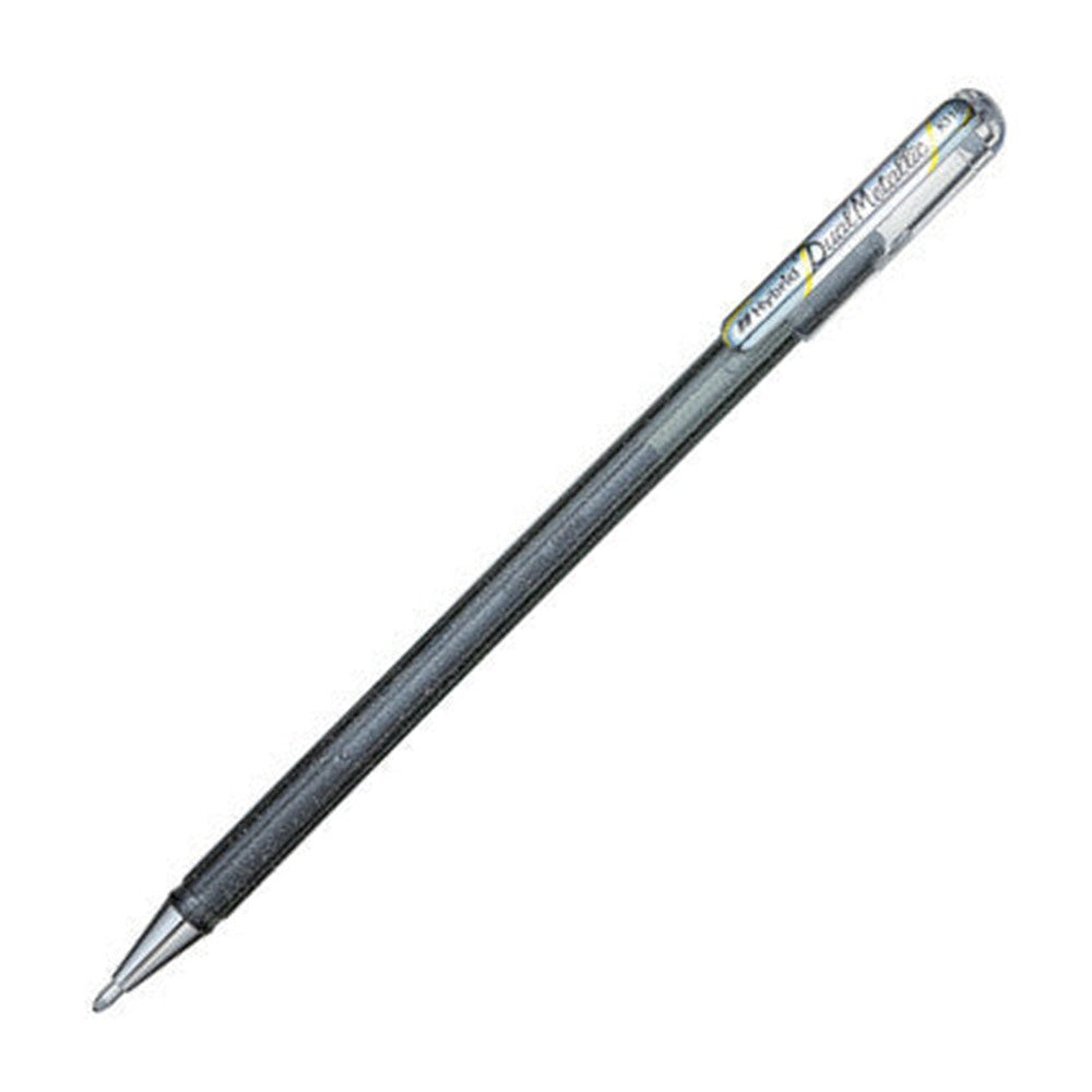Pluma de gel Pentel Dual Metallic color plateado