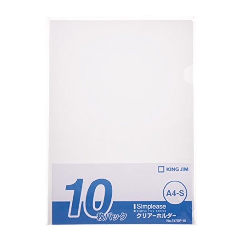 Paquete de 10 folders transparentes King Jim Simplies A4