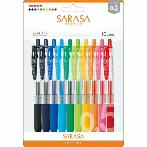 Bolígrafo Sarasa clip  0.5 paquete de 10 colores